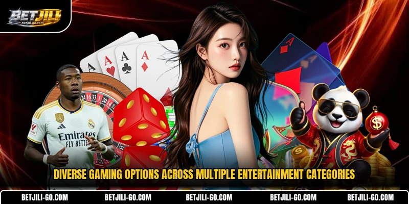 Diverse gaming options across multiple entertainment categories